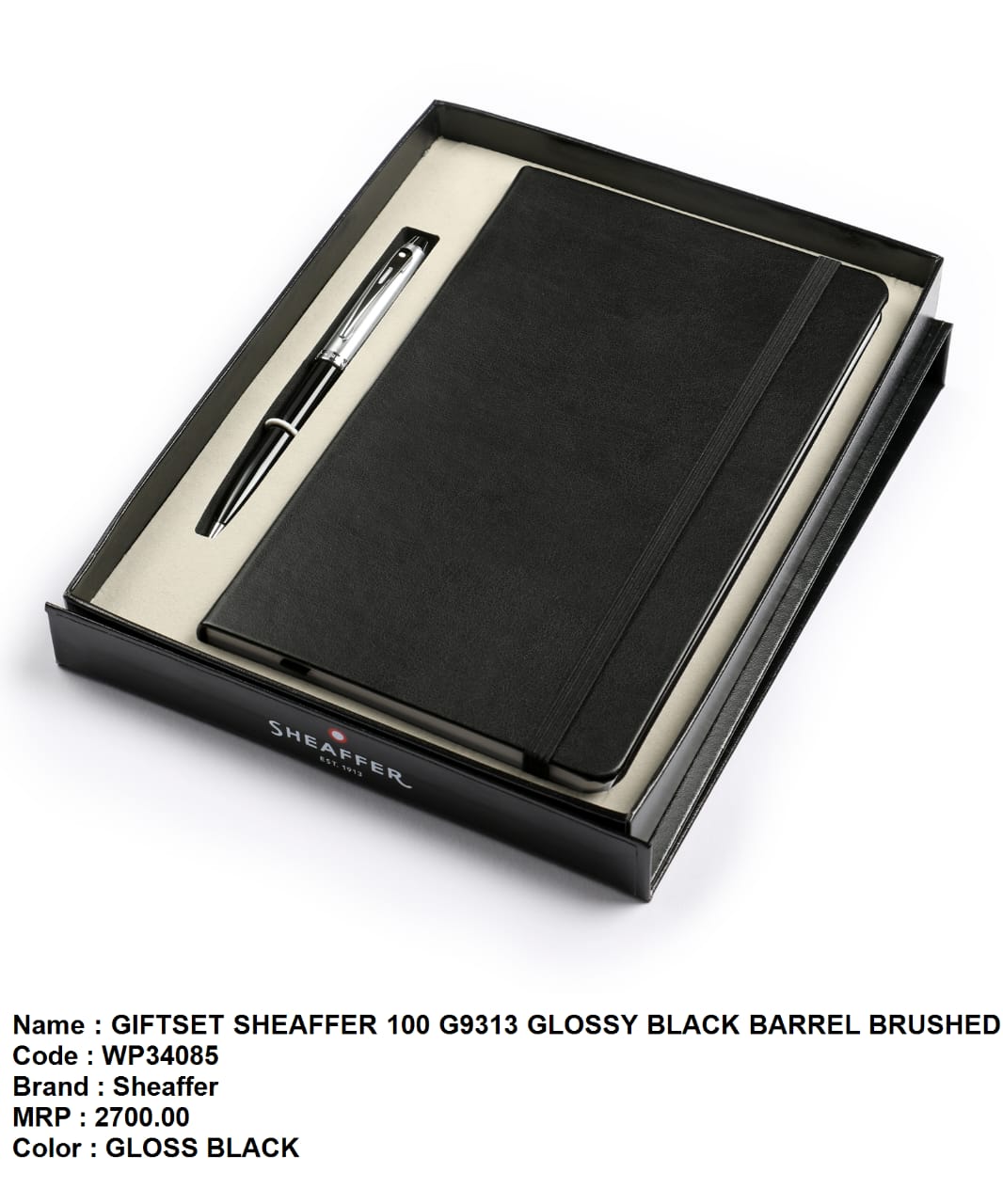Giftset sheaffer 100 G9313 glossy black barrel brushed